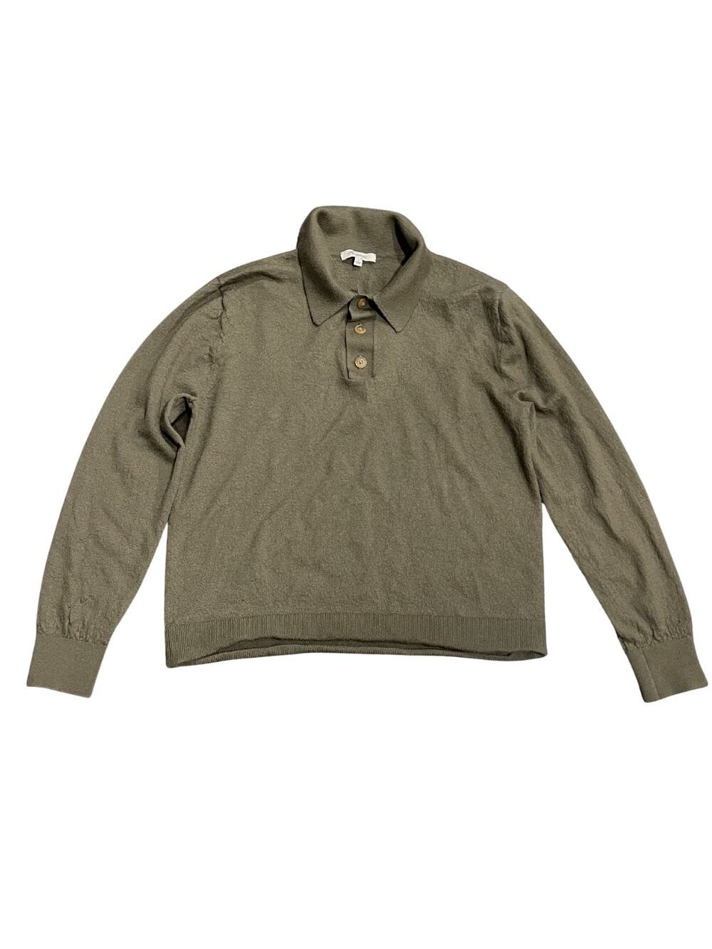 Madewell Merino Wool Three Button Sweater Polo Heritage Medium Preppy Academia